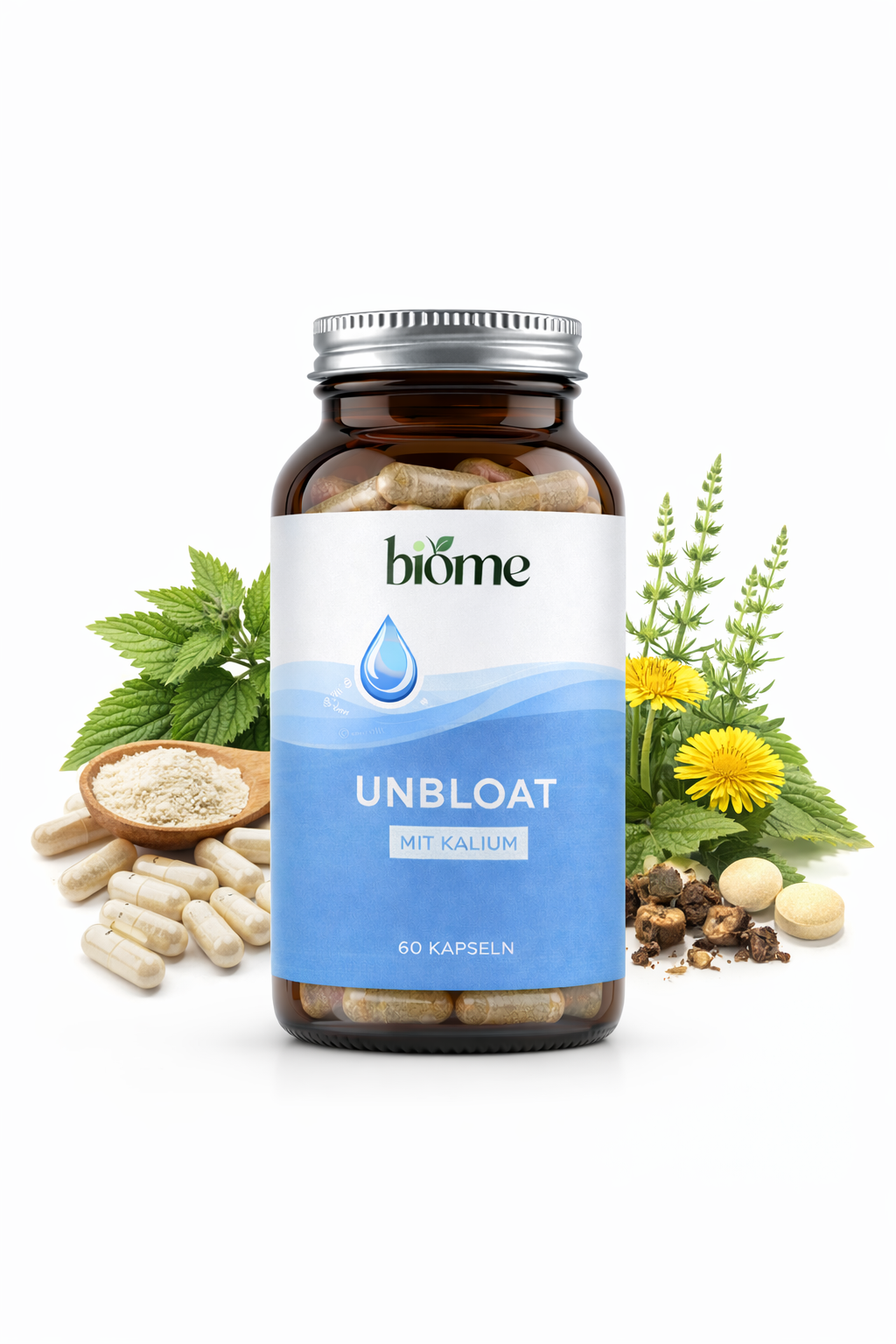 BIOME: UNBLOAT mit Kalium (60 Kapseln)