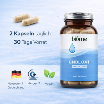 BIOME: UNBLOAT mit Kalium (60 Kapseln)